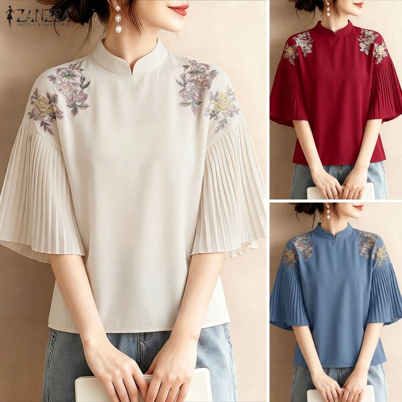 Summer Clothing Work - 2026 ZANZEA Summer Floral Printed Blouse