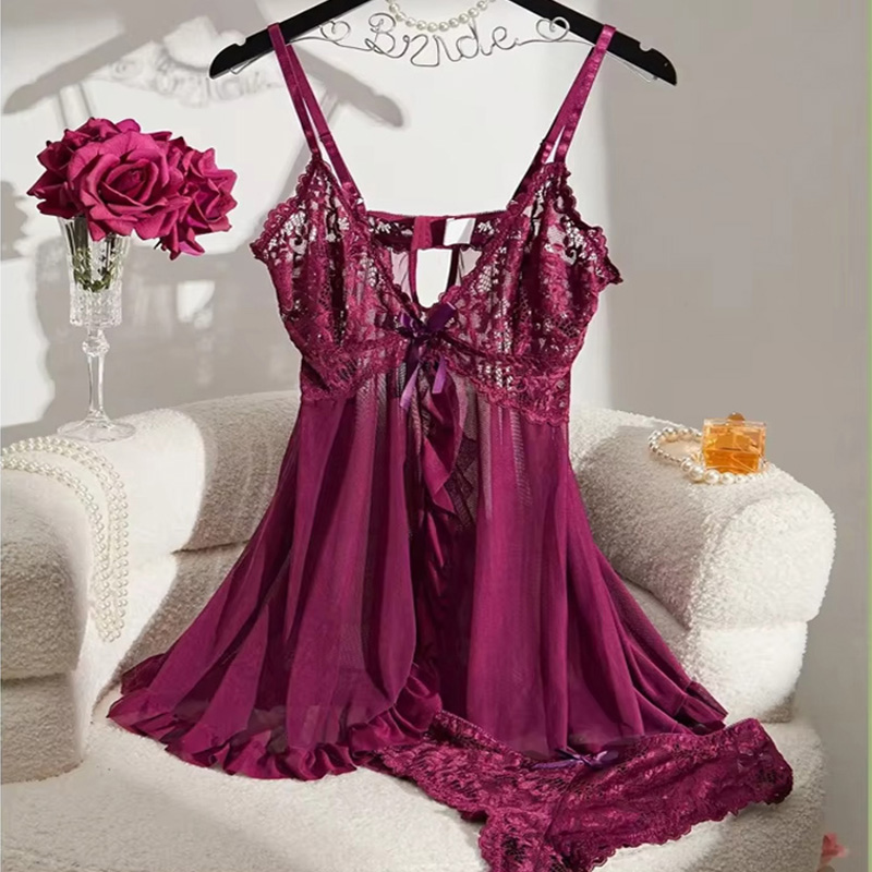 Summer Clothing Colors - Summer New Lace See Through Nightgown