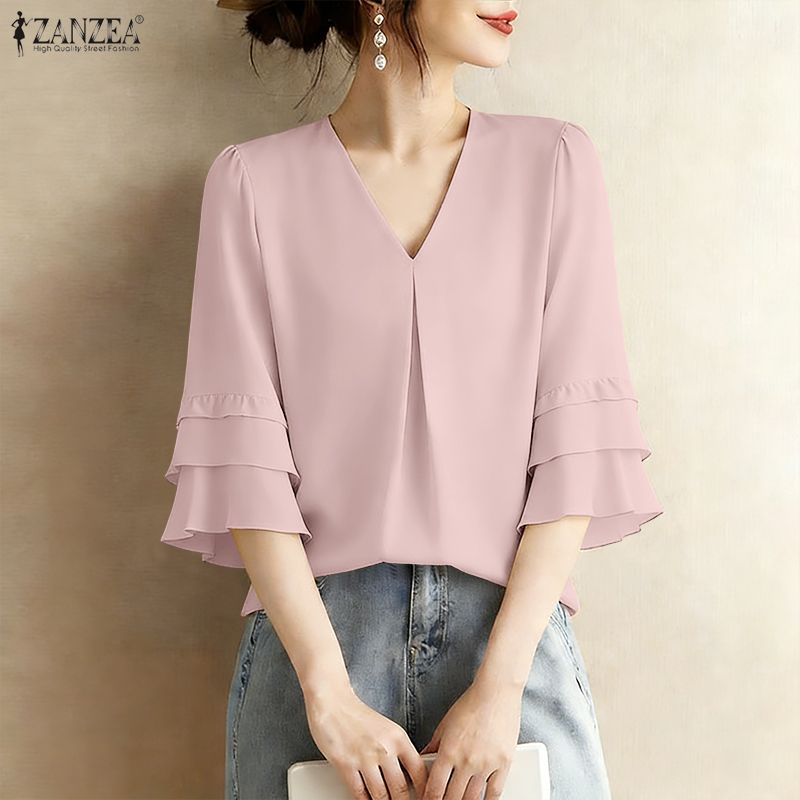 Summer Clothing Work - 2026 Summer Elegant 3/4 Ruffled Sleeve
