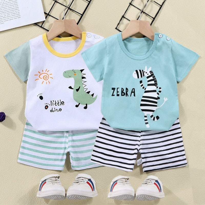 Summer Clothing Baby Boy - Cotton Tees+Shorts 2-piece Tracksuit Set Kid
