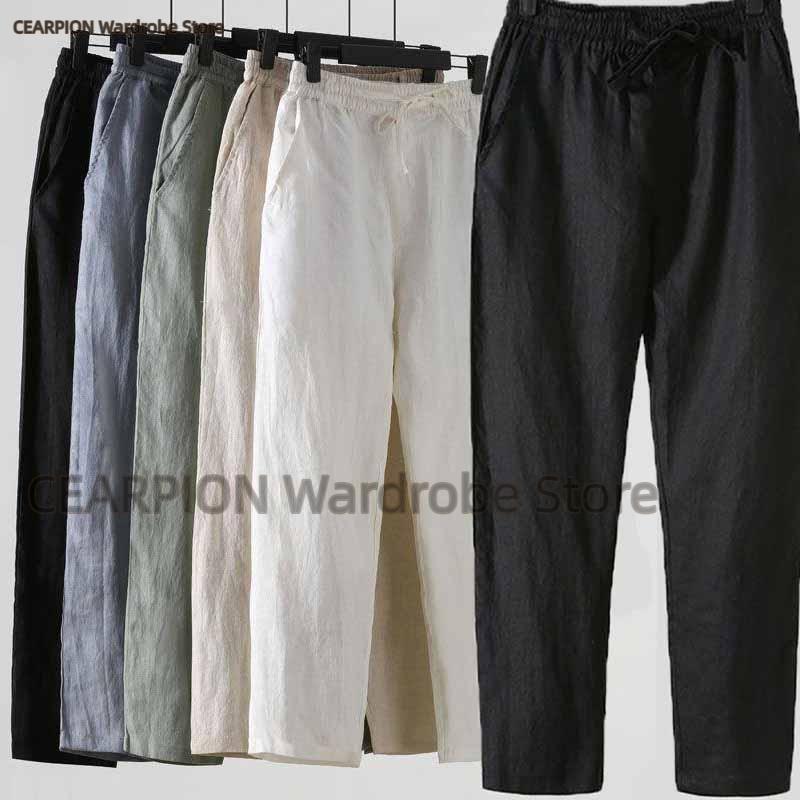 Summer Clothing Men Linen - Summer Chinese Style Straight Tube Pants