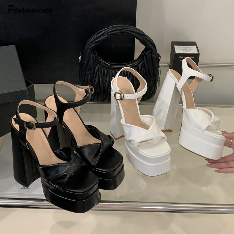 Summer Holiday Clothing Women - Star style Fashion Double Platform Wedges