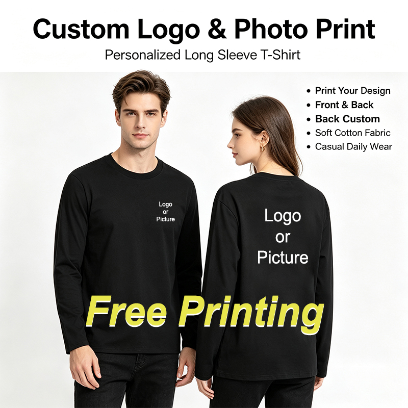 Summer Clothing Trends - Customized Cotton Long Sleeve T-shirts Men