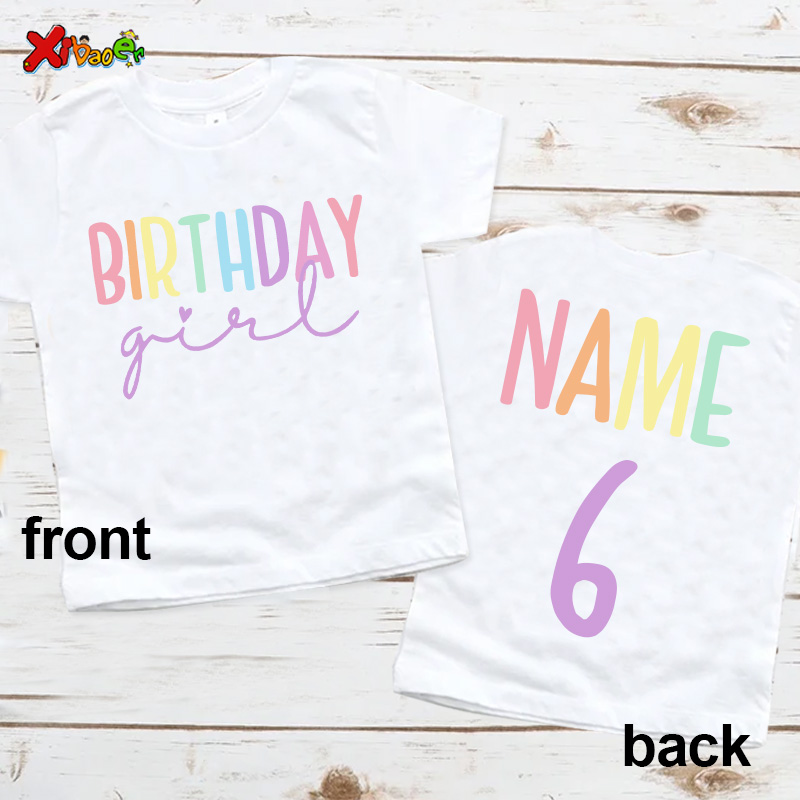 Summer Clothing Name - Birthday Girl T Shirt Party Outfits