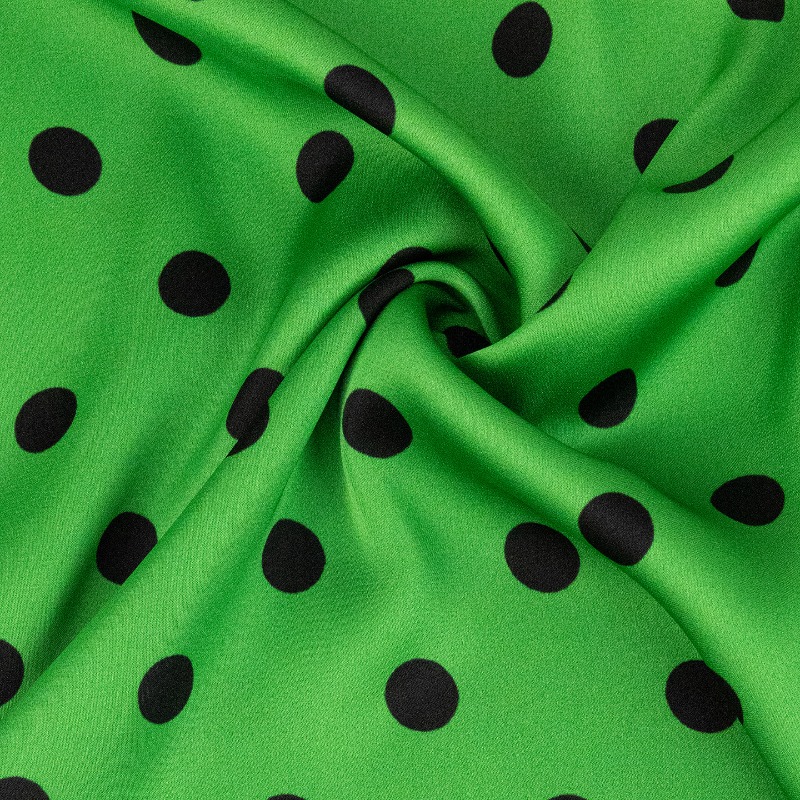 Colorful Polka Dot Satin Chiff - Soft Summer Yellow Clothing ulasan dan harga