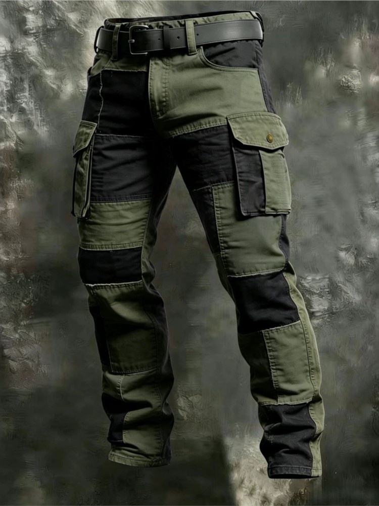 Cotton Men Cargo Pants Khaki C - Summer Clothing Work ulasan dan harga