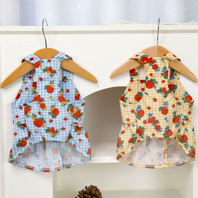 Sweet Dog Clothes Summer Blue  - Yellow Summer Clothing ulasan dan harga