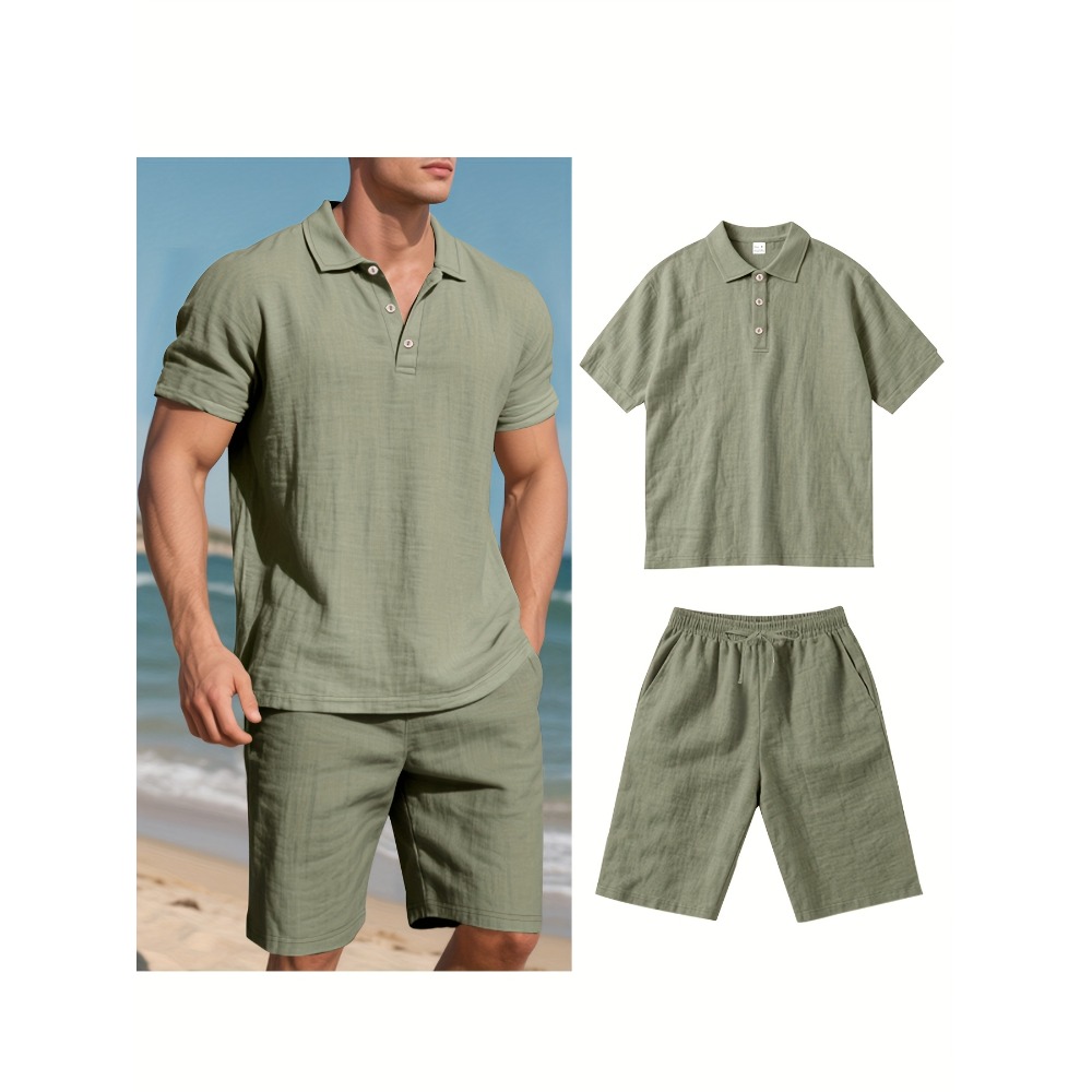 Summer Men Suit Fashion Linen  - Summer Clothing Men Linen ulasan dan harga