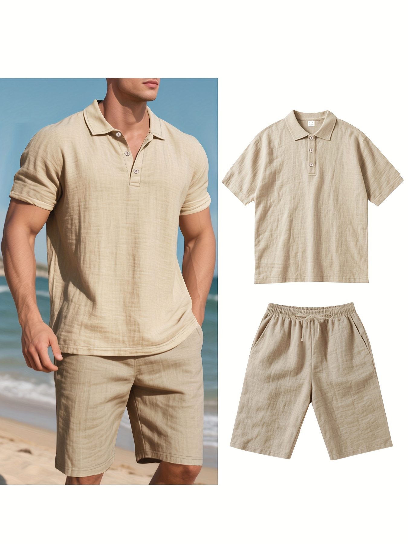 Summer Men Suit Fashion Linen  - Summer Clothing Men Linen ulasan dan harga