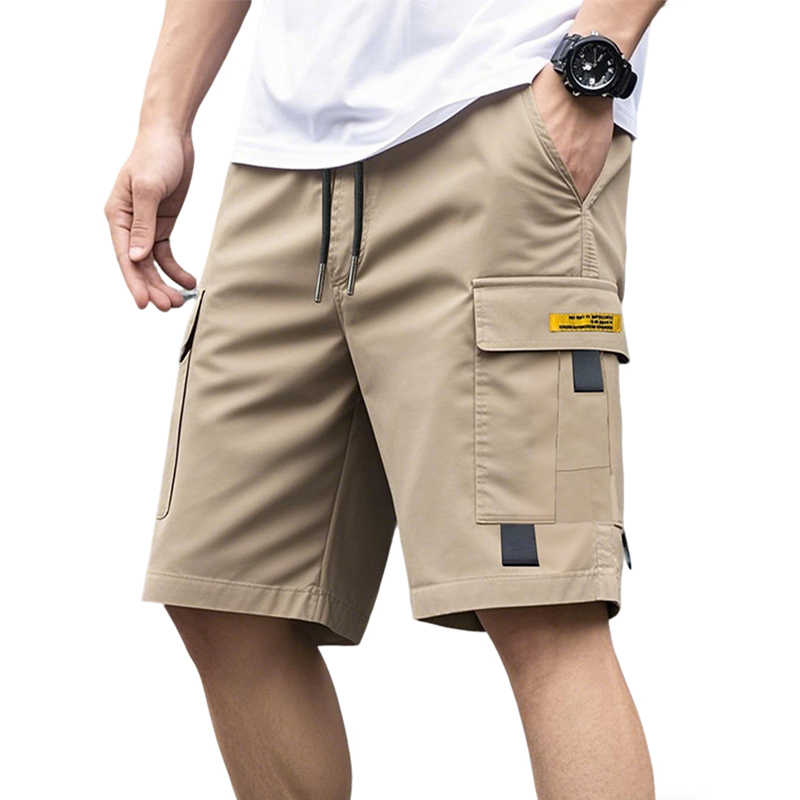 Summer Men's Solid Color Cargo - Summer Clothing Work ulasan dan harga
