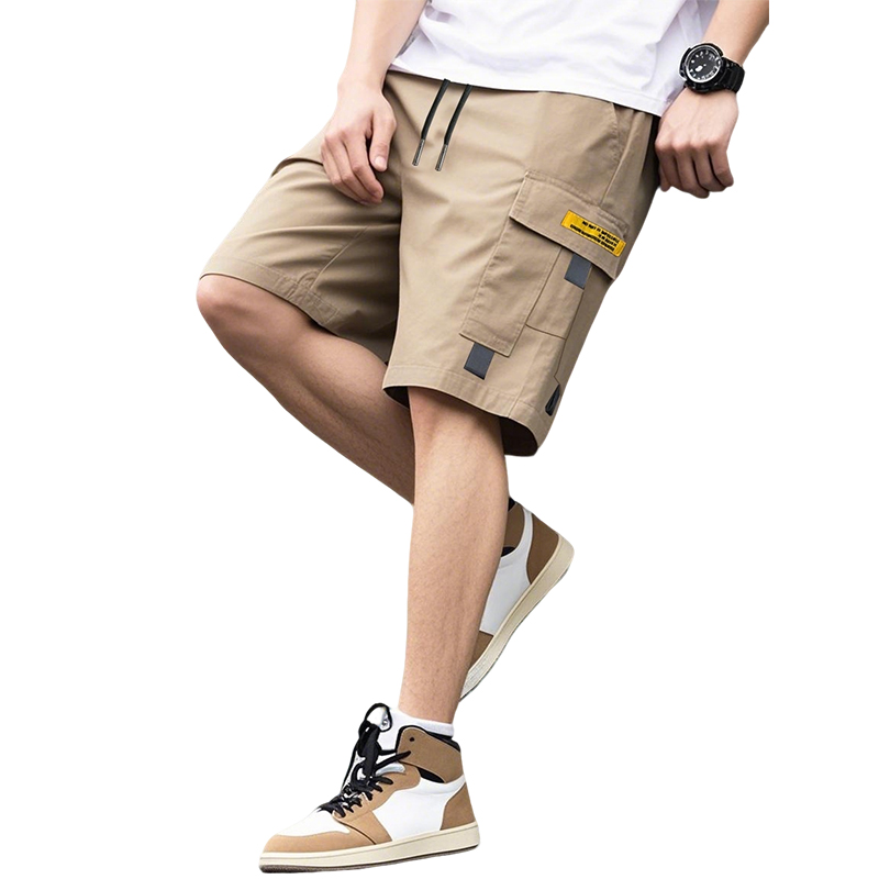 Summer Men's Solid Color Cargo - Summer Clothing Work ulasan dan harga