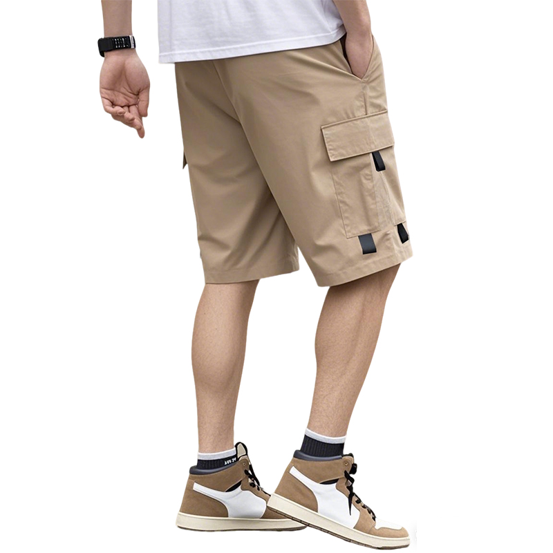 Summer Men's Solid Color Cargo - Summer Clothing Work ulasan dan harga