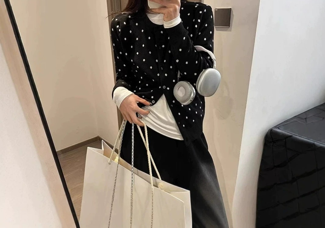 Gray Polka Dot Knitted Cardiga - Crew Clothing Summer Jacket ulasan dan harga