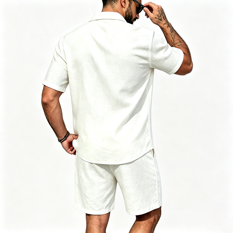 Men Linen Two Piece Outfit Sho - Summer Clothing Trends ulasan dan harga