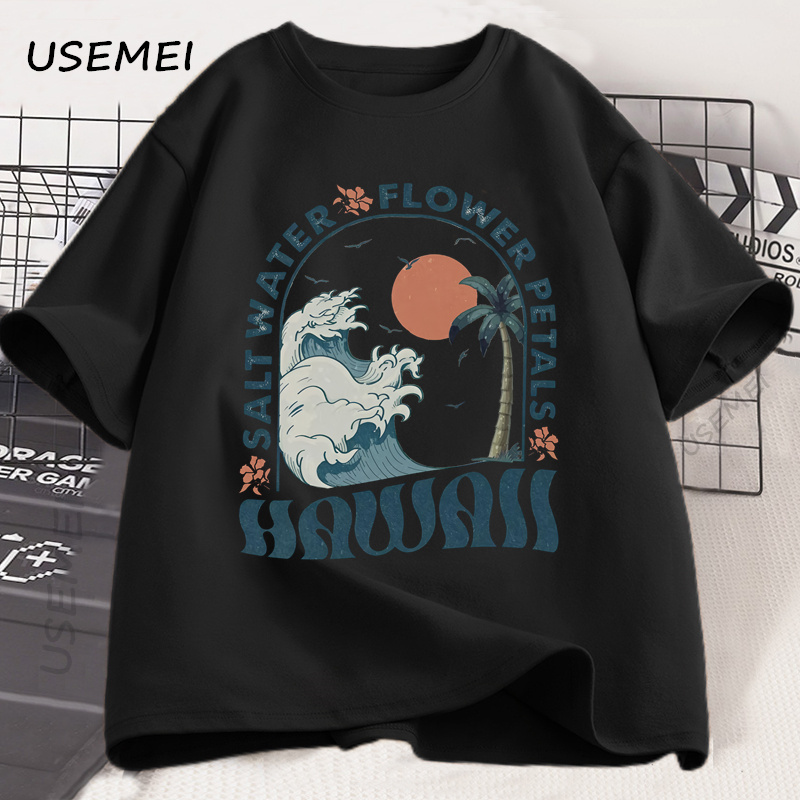 Hawaii Beach T-Shirt Ocean Bea - Summer Vibes Clothing Men ulasan dan harga