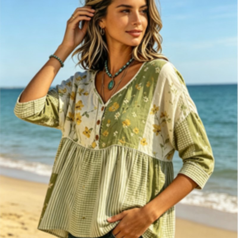 Women's Green Yellow Floral Pa - Yellow Summer Clothing ulasan dan harga
