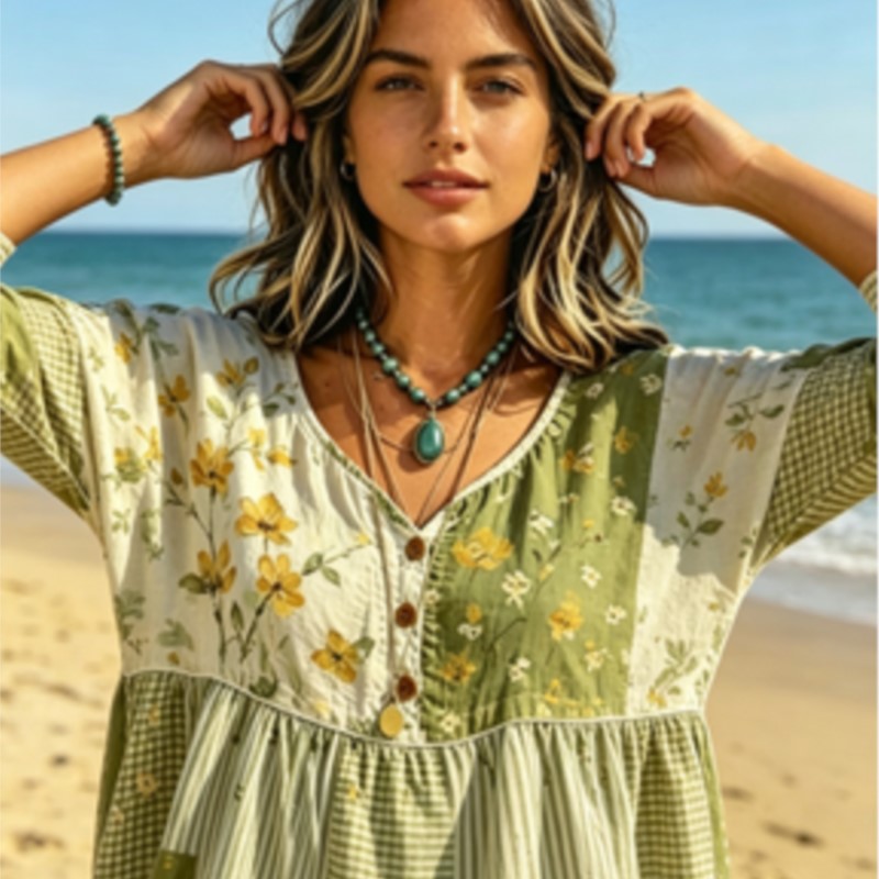 Women's Green Yellow Floral Pa - Yellow Summer Clothing ulasan dan harga