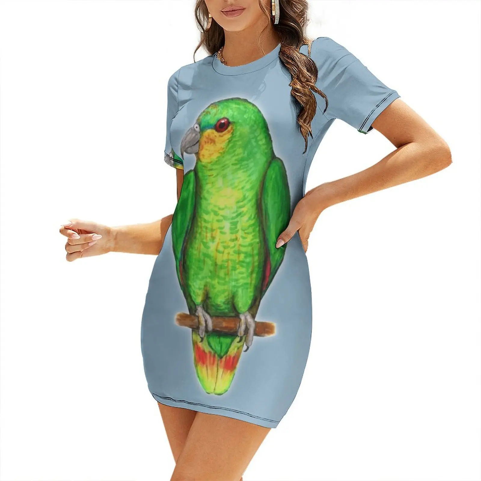 Orange winged amazon parrot Sh - Summer Clothing Amazon ulasan dan harga