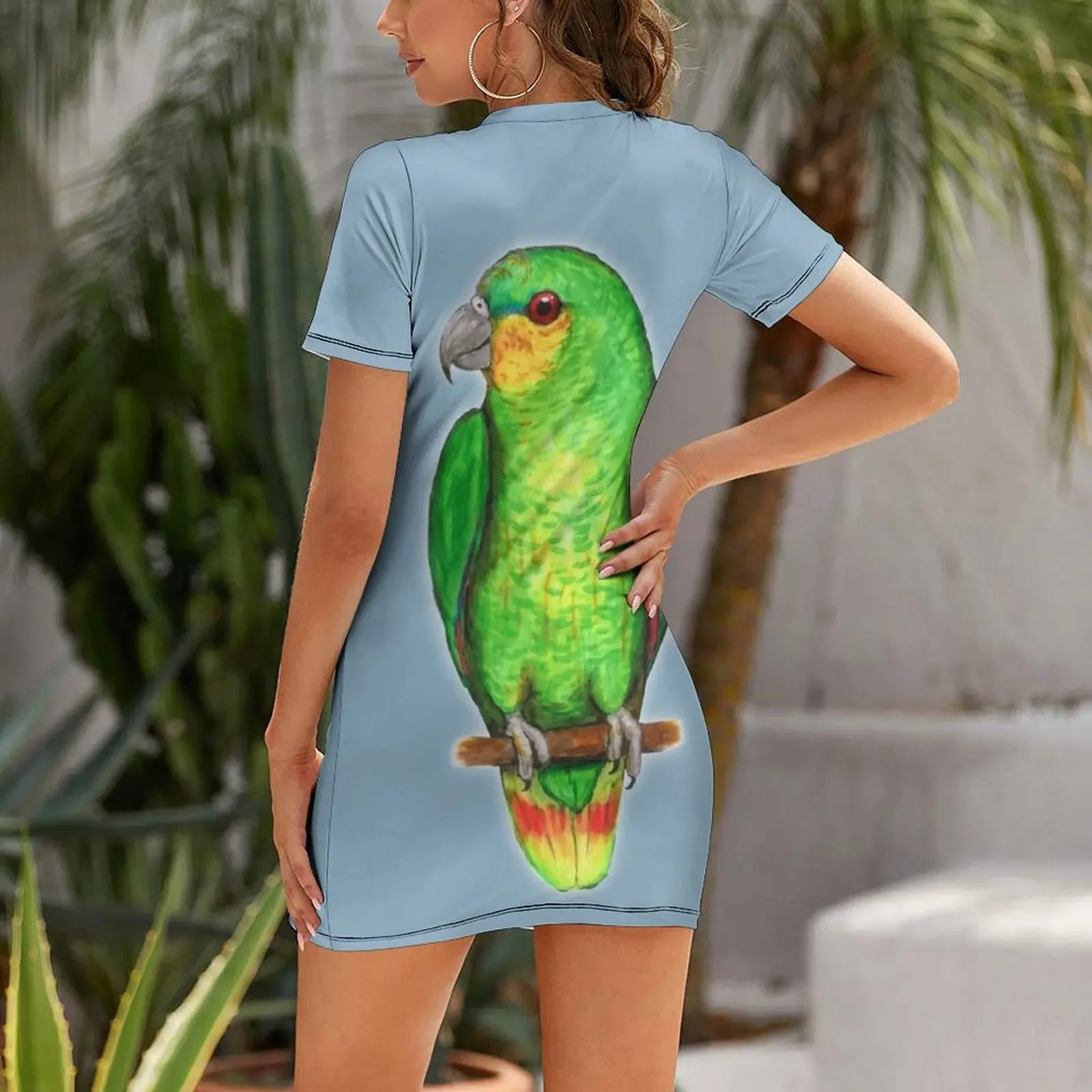 Orange winged amazon parrot Sh - Summer Clothing Amazon ulasan dan harga