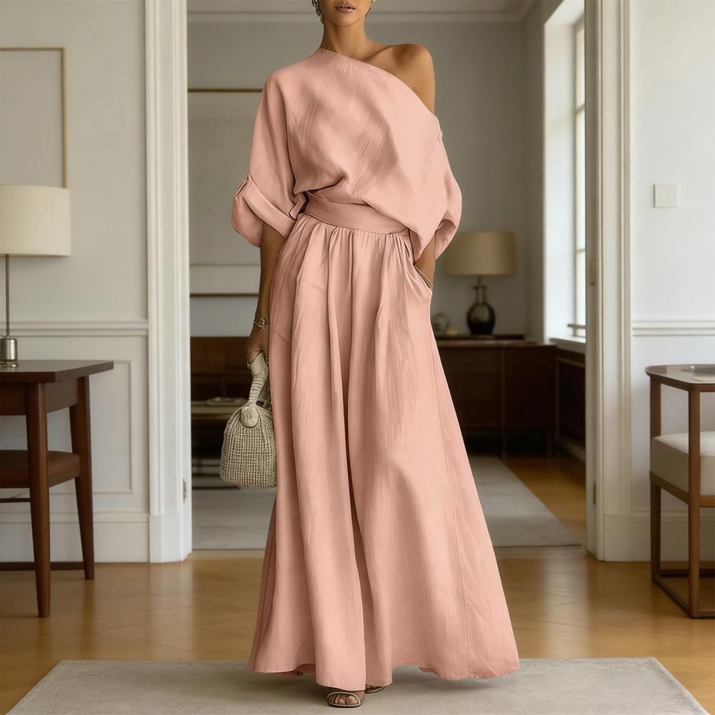 Women Blouse Pants Set Elegant - Off Shoulder Blouse ulasan dan harga