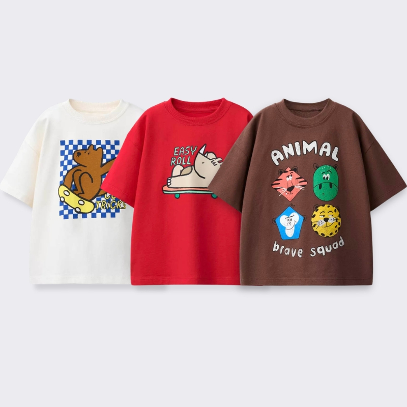 Printed Cartoon T-shirt For Ki - Summer Clothing Baby Boy ulasan dan harga
