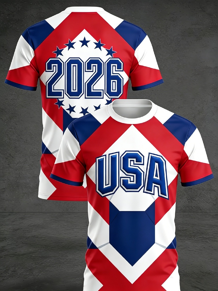 2026 Summer USA Football Jerse - Yellow Summer Clothing ulasan dan harga