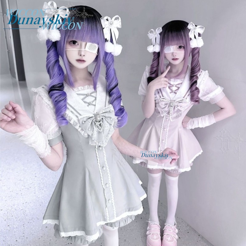 Sailor Collar Dress Set Lace B - Summer Clothing Colors ulasan dan harga