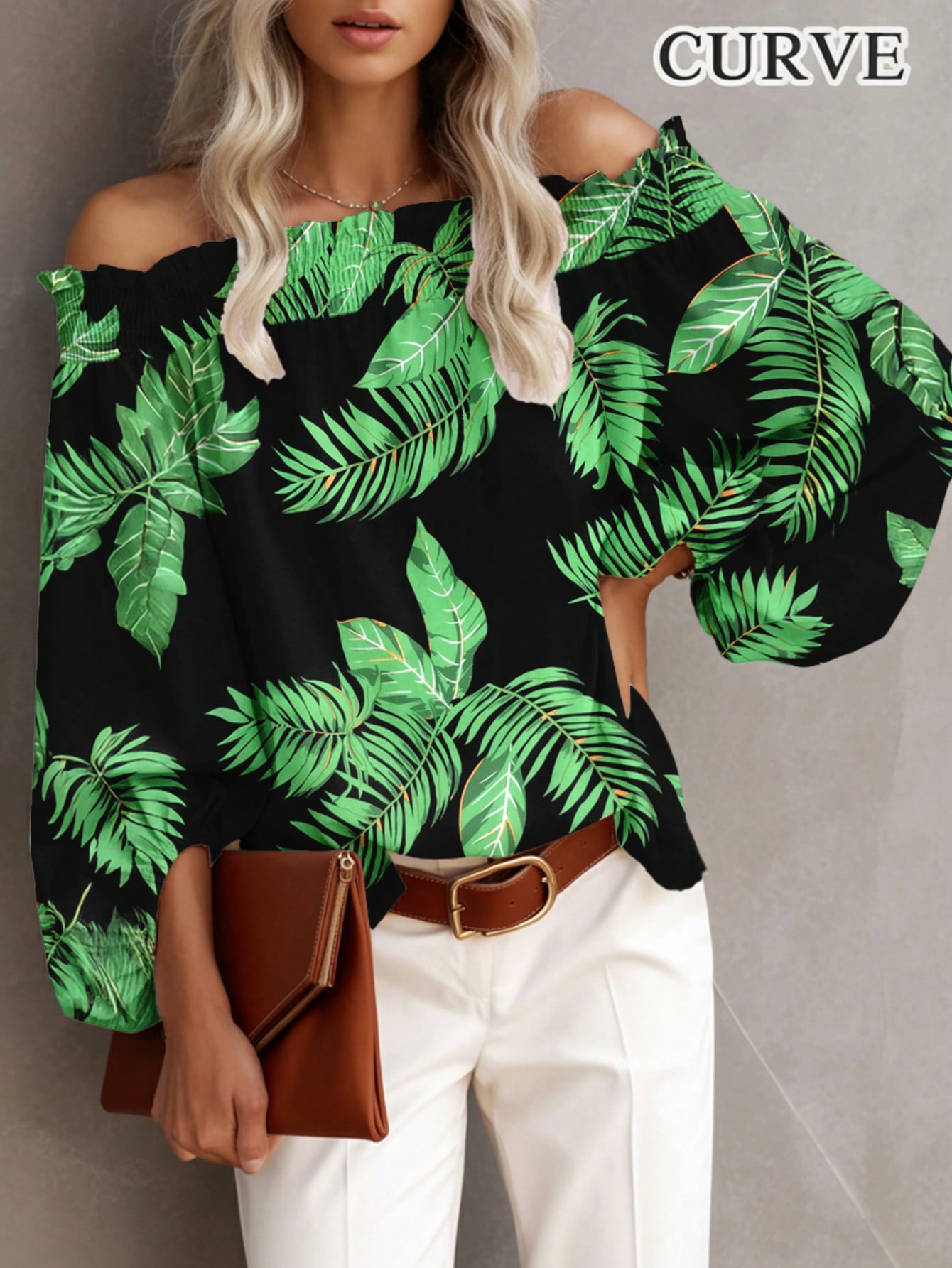 Plus Size New Women's Casual F - Off Shoulder Blouse ulasan dan harga
