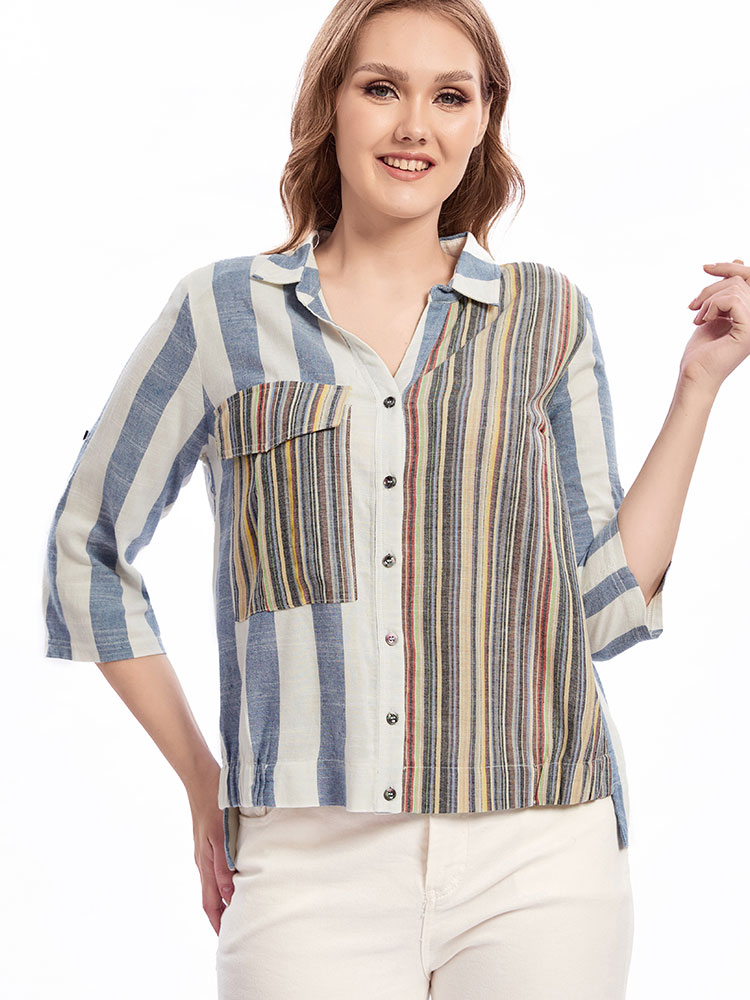 Womens plus size woven lapel s - Summer Clothing Colors ulasan dan harga