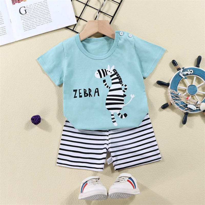 Cotton Tees+Shorts 2-piece Tra - Summer Clothing Baby Boy ulasan dan harga