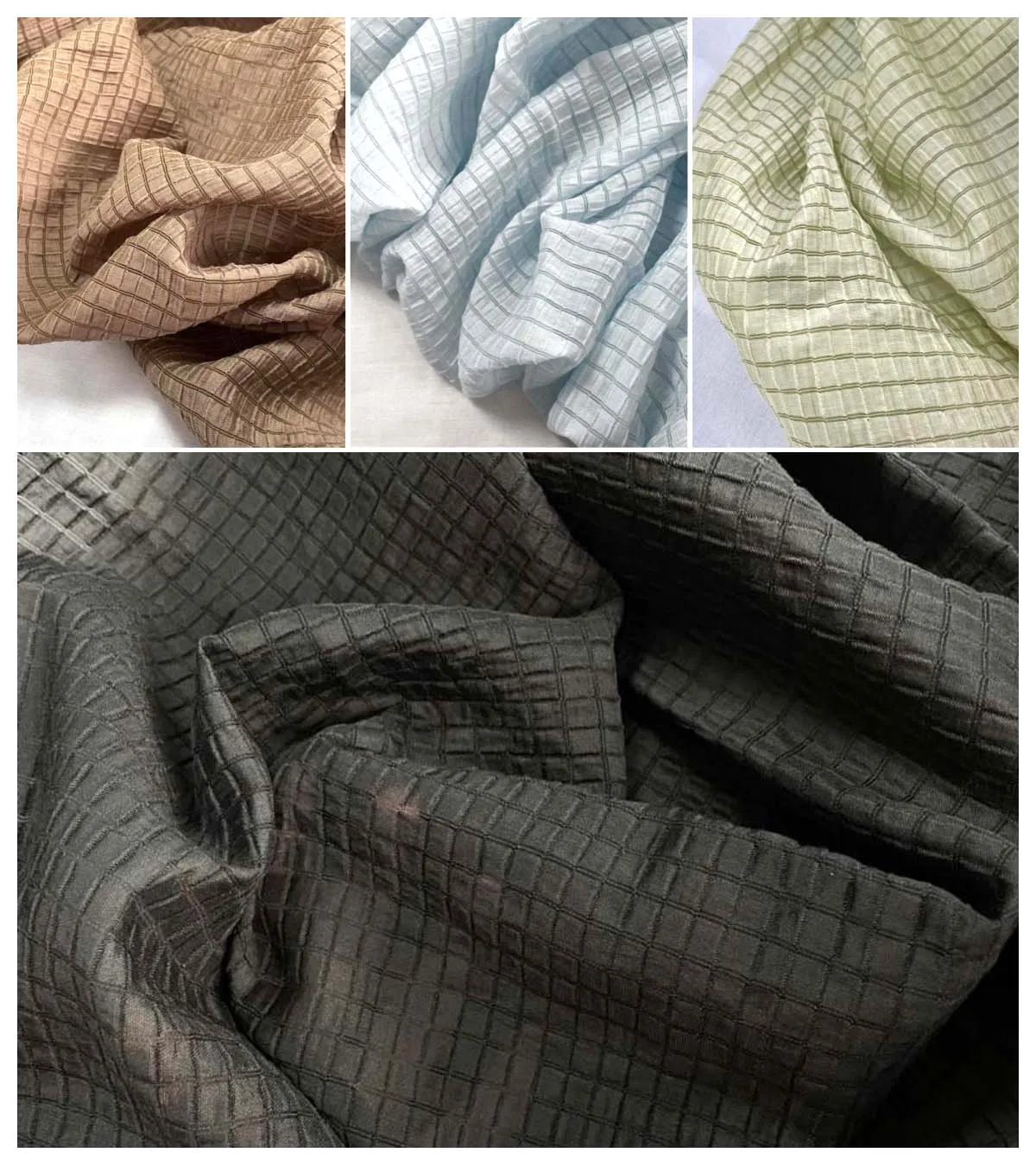 Cream Yellow Checkered Fabric  - Yellow Summer Clothing ulasan dan harga