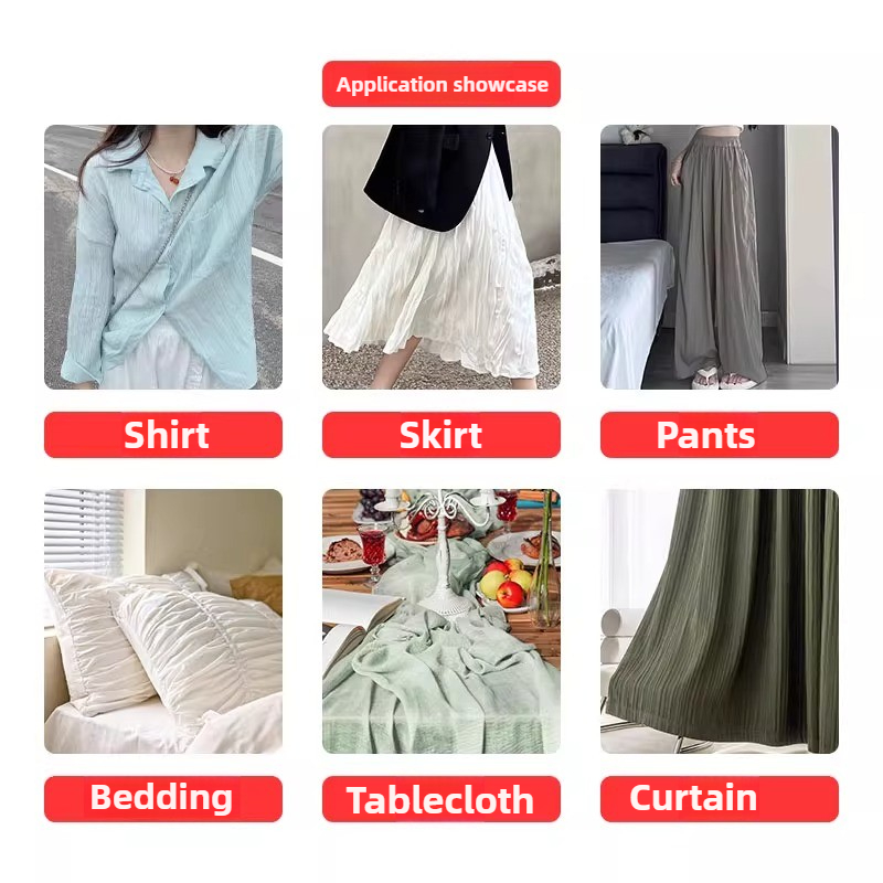 Plain Chiffon Pleated Fabric B - Soft Summer Yellow Clothing ulasan dan harga