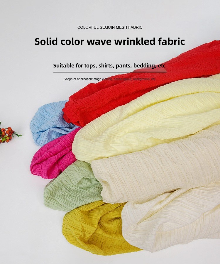 Plain Chiffon Pleated Fabric B - Soft Summer Yellow Clothing ulasan dan harga