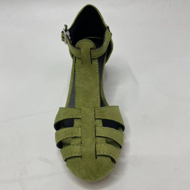 Women's Green Suede Kitten Hee - Summer Holiday Clothing Women ulasan dan harga