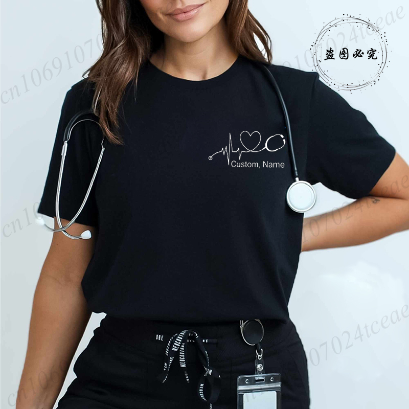 Custom Name Nurse Shirt Stetho - Summer Clothing Name ulasan dan harga
