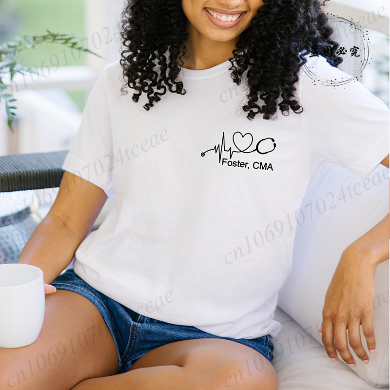 Custom Name Nurse Shirt Stetho - Summer Clothing Name ulasan dan harga