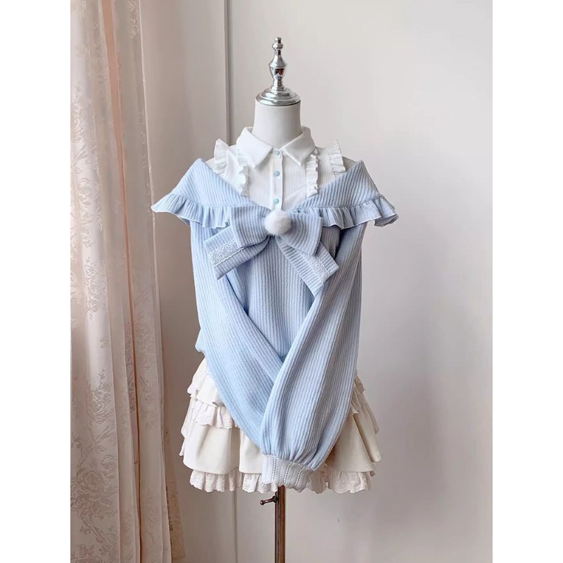 Kawaii Soft Girl Lolita 2 Piec - Off Shoulder Blouse ulasan dan harga