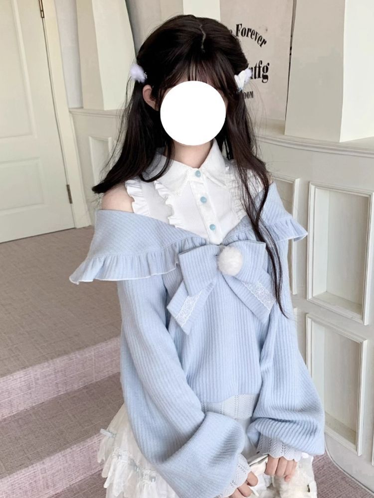 Kawaii Soft Girl Lolita 2 Piec - Off Shoulder Blouse ulasan dan harga