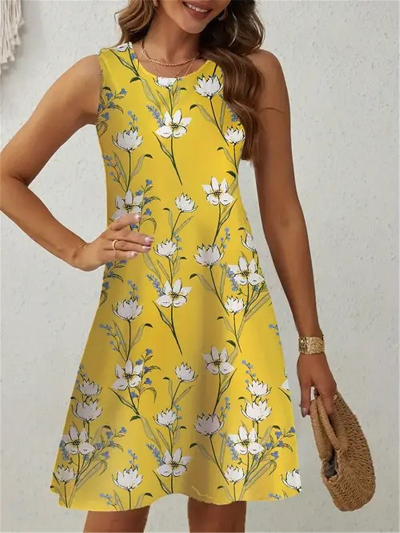 Yellow Floral Dress Women Slee - Soft Summer Yellow Clothing ulasan dan harga