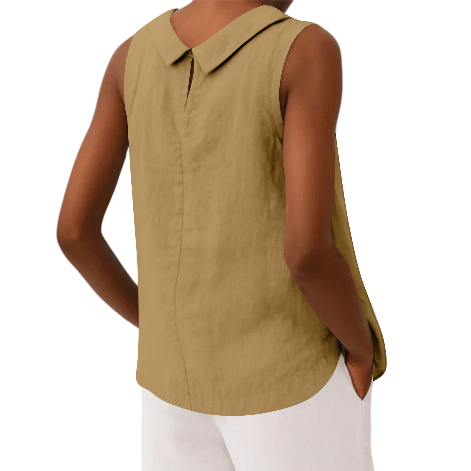 Tank Top Blouse Tee Cotton Lin - Crop Blouse Linen ulasan dan harga