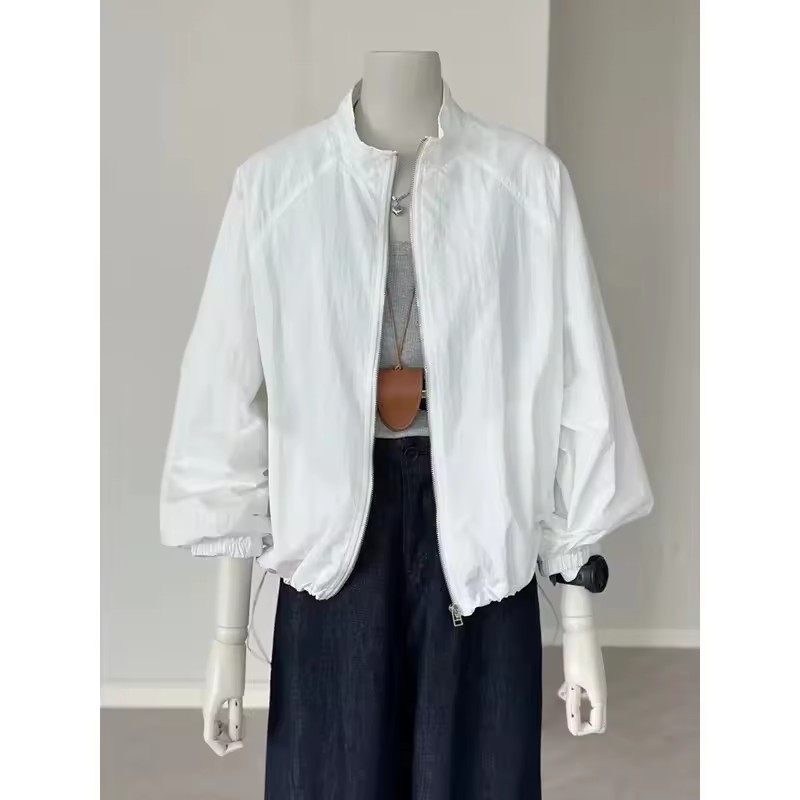 Korean Women Long Sleeved Suns - Crew Clothing Summer Jacket ulasan dan harga