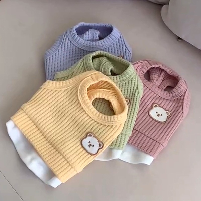 Yellow Waffle Pet Clothes Summ - Soft Summer Yellow Clothing ulasan dan harga