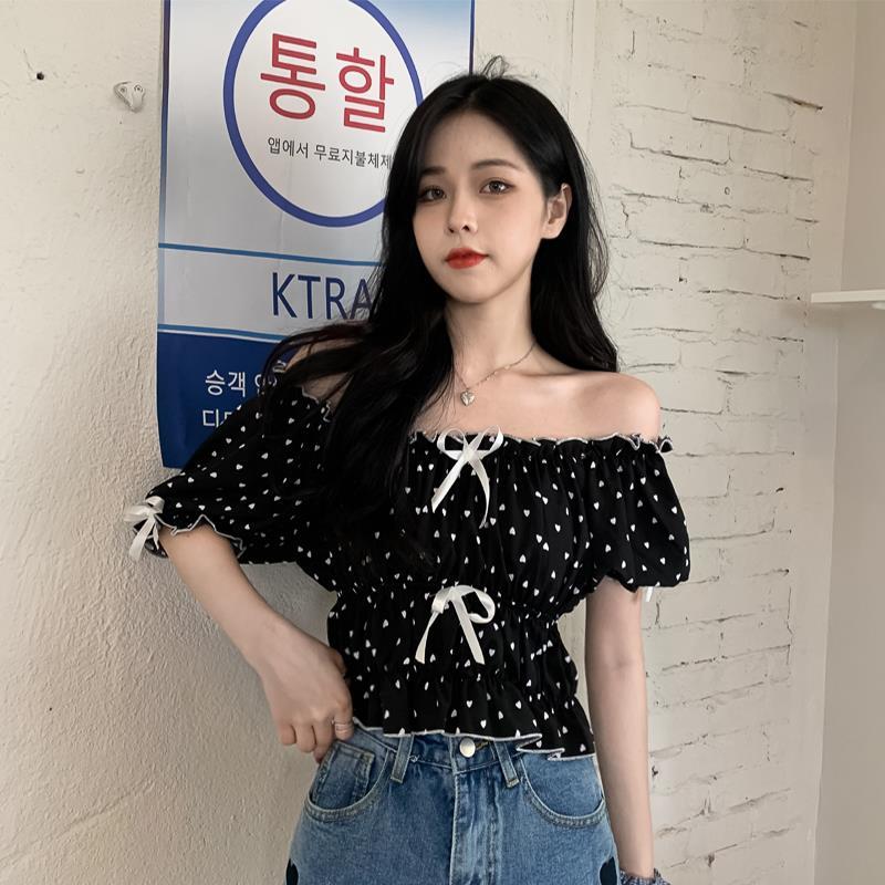 Blouses Women Summer French Pu - Crop Blouse Linen ulasan dan harga