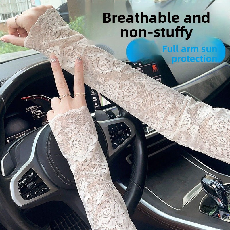 Women's Lace UV Protection Ice - Summer Clothing Drive ulasan dan harga