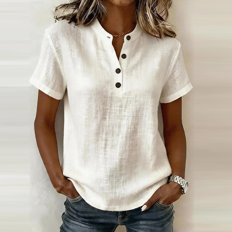 Summer Short Sleeve Basic Blou - Summer Clothing Men Linen ulasan dan harga