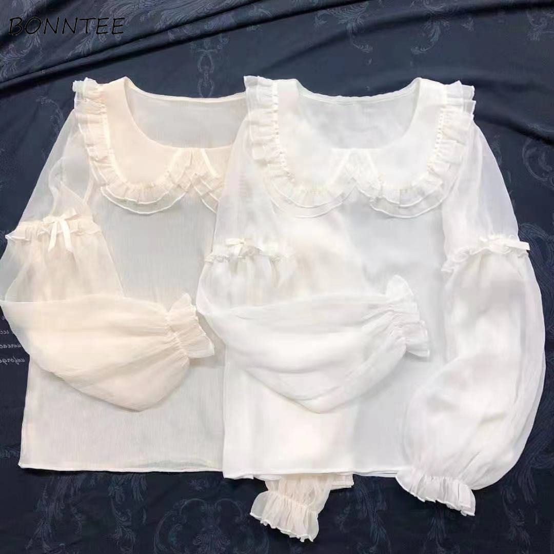 New Spring Blouses Women Simpl - Crop Blouse Linen ulasan dan harga