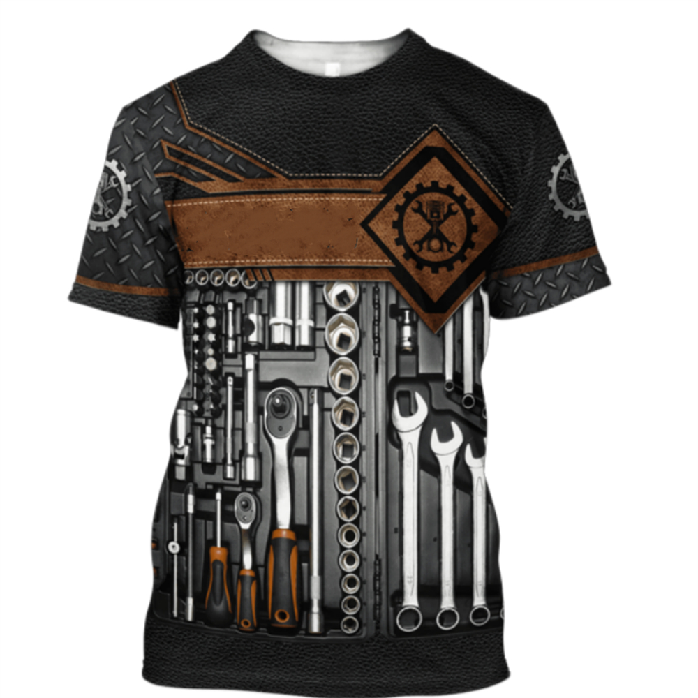 Vintage T-Shirt Mechanic 3D Pr - Summer Clothing Name ulasan dan harga
