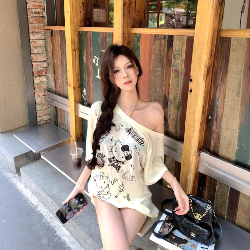 Sun Protection Blouse Hello Ki - Off Shoulder Blouse ulasan dan harga