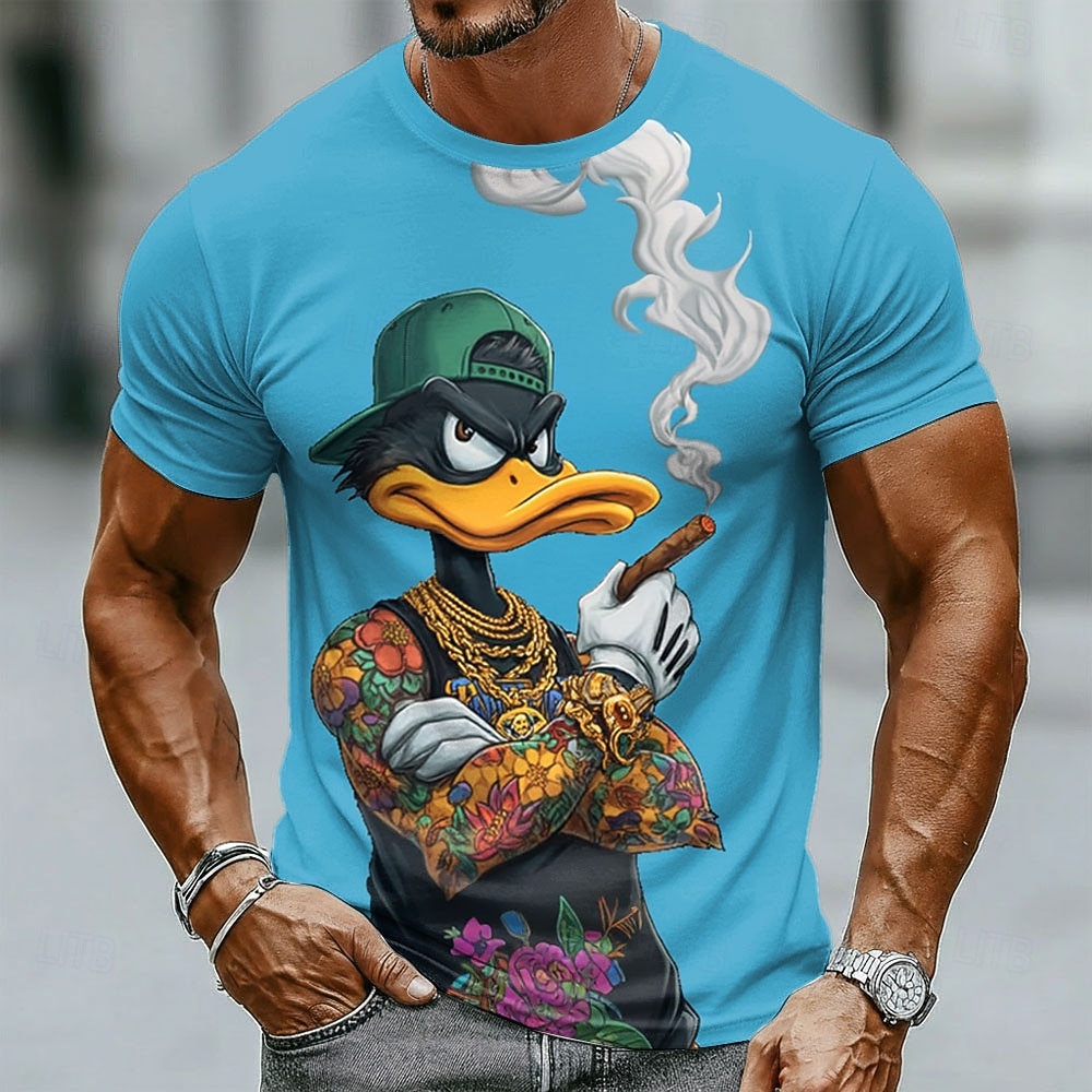 Funny 3D Grumpy Black Duck in  - Crew Clothing Summer Jacket ulasan dan harga