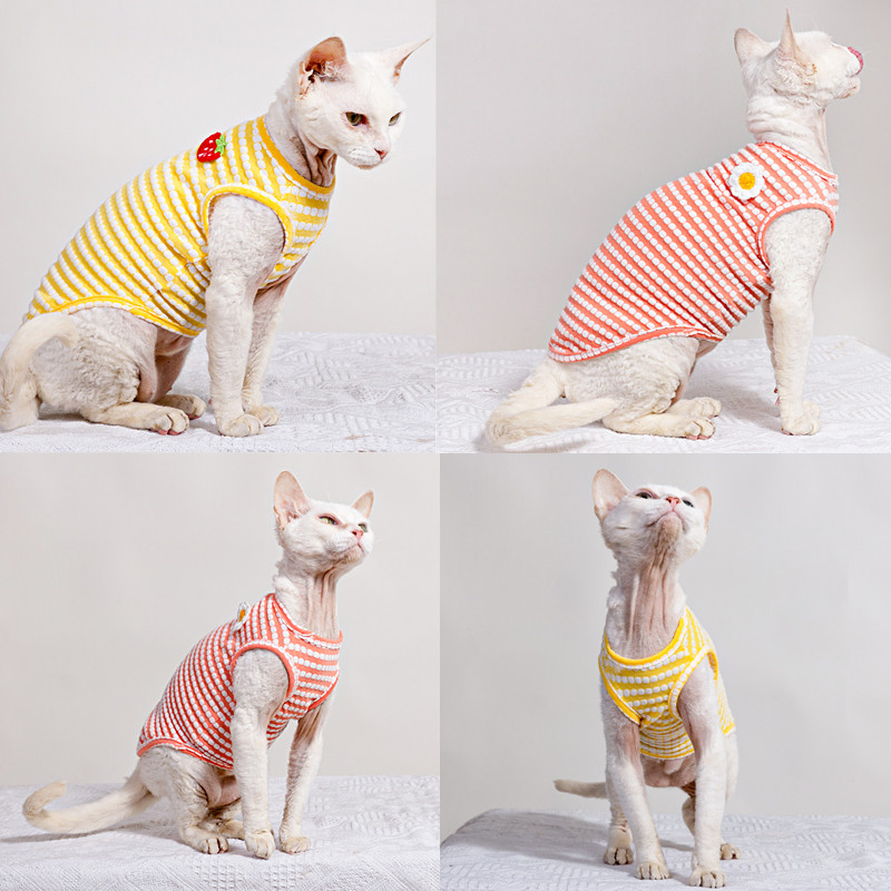 Summer T-Shirt for Sphynx Cat  - Soft Summer Yellow Clothing ulasan dan harga
